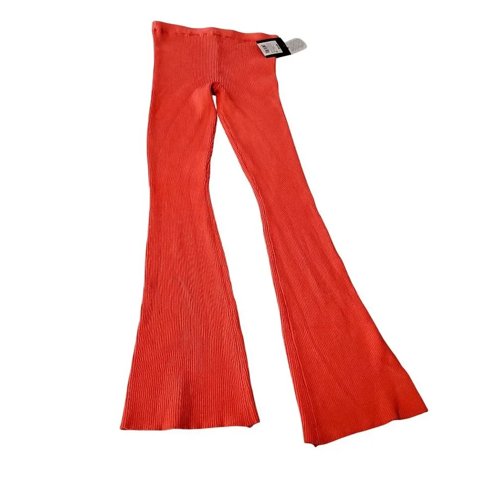 Art Class Womens Ribbed Flare Pants M Polyester Rayon Red• Lay flat to dry - Picture 9 of 10
